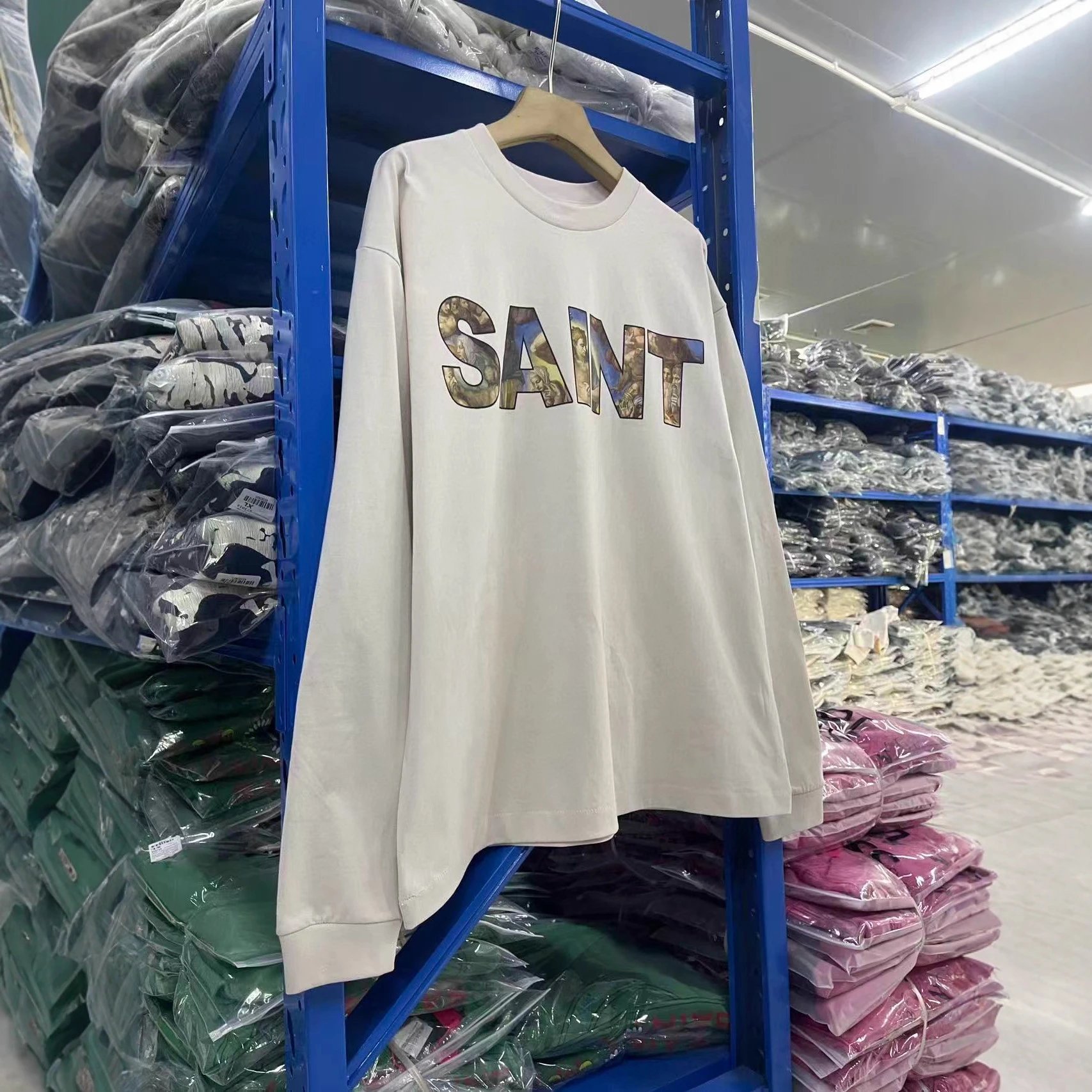 Saint New Body Rules Off White Graphic Long Sleeve T-Shirt