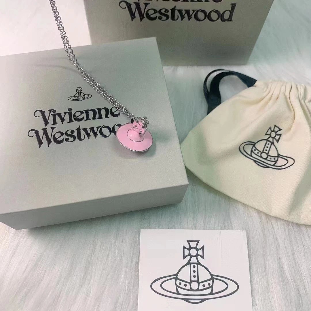 Vivienne Westwood Orb Pink Enamel Leverback Earrings