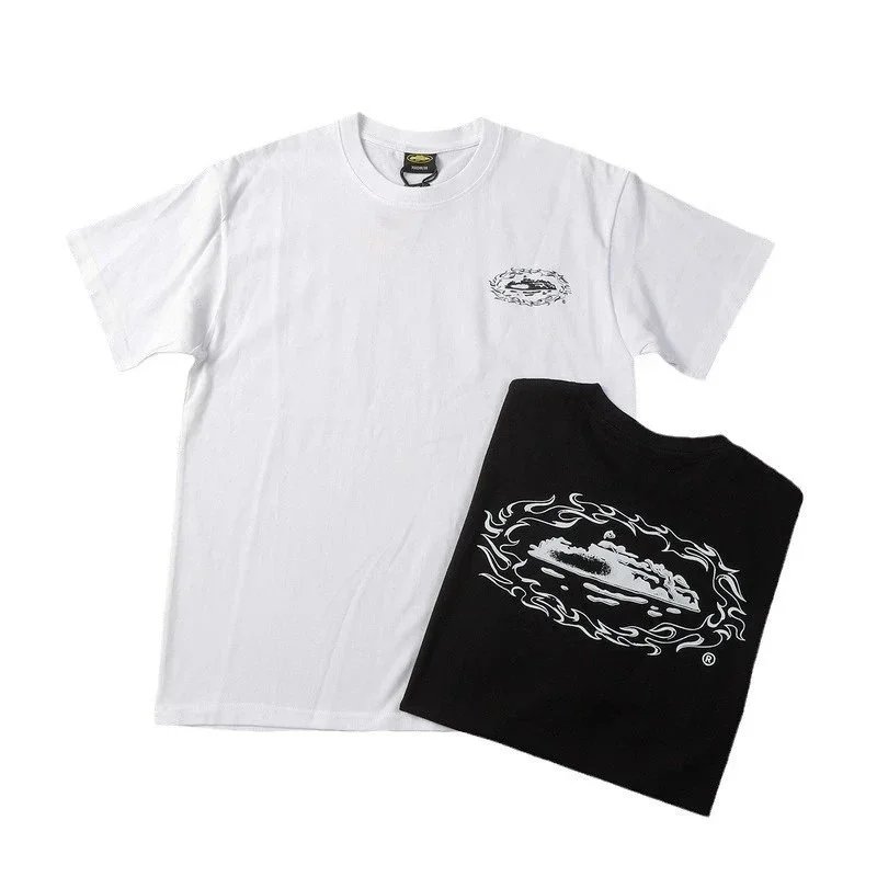 White Black Graphic Print Crew Neck T-Shirt