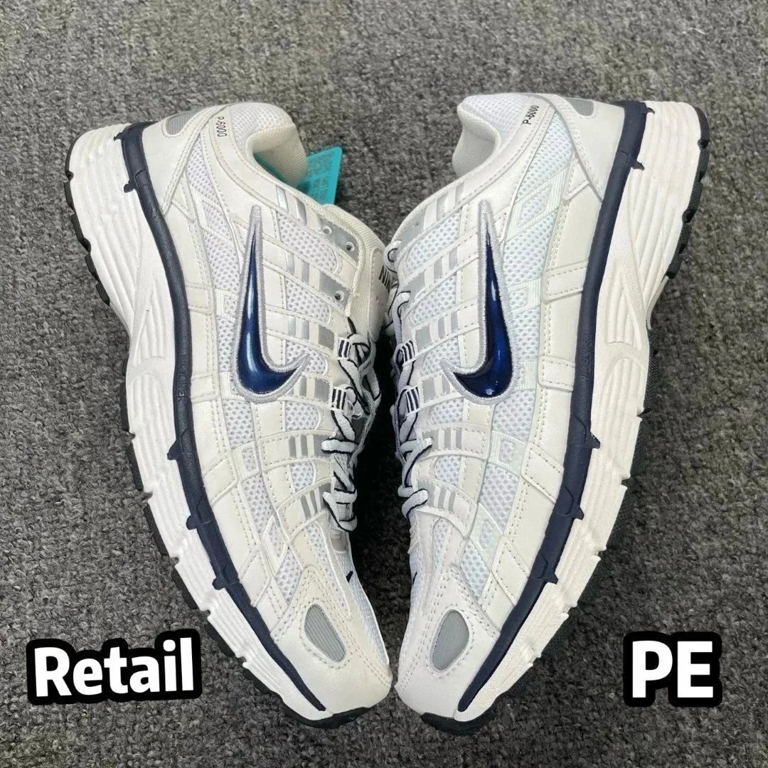 Nike P-6000 White Navy Mesh Running Shoes