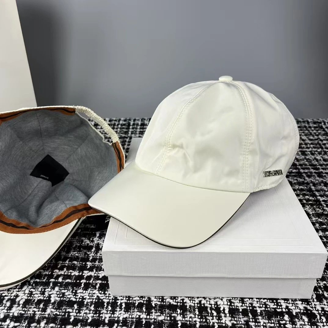 Zegna Cap Navy Blue Brown Beige White Casual Baseball Hat