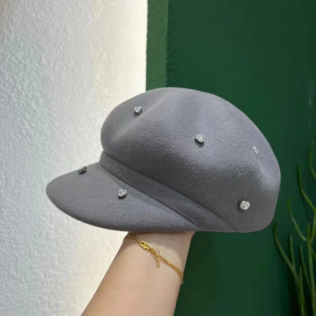 Unbranded Hats Rhinestone-Embellished Newsboy Cap product detail image 3
