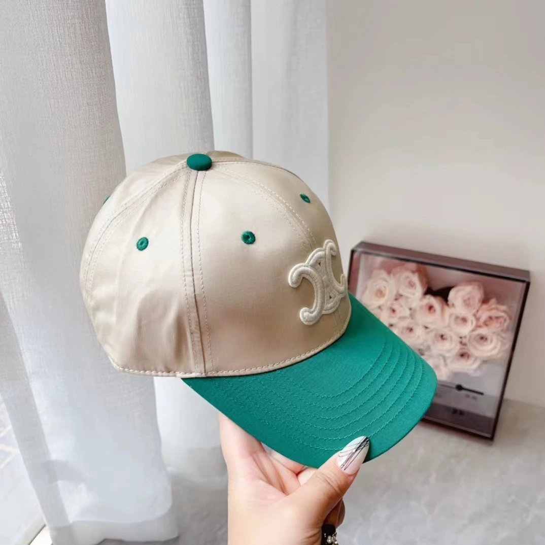 CELINE Hats Triomphe Logo Baseball Cap — Khaki