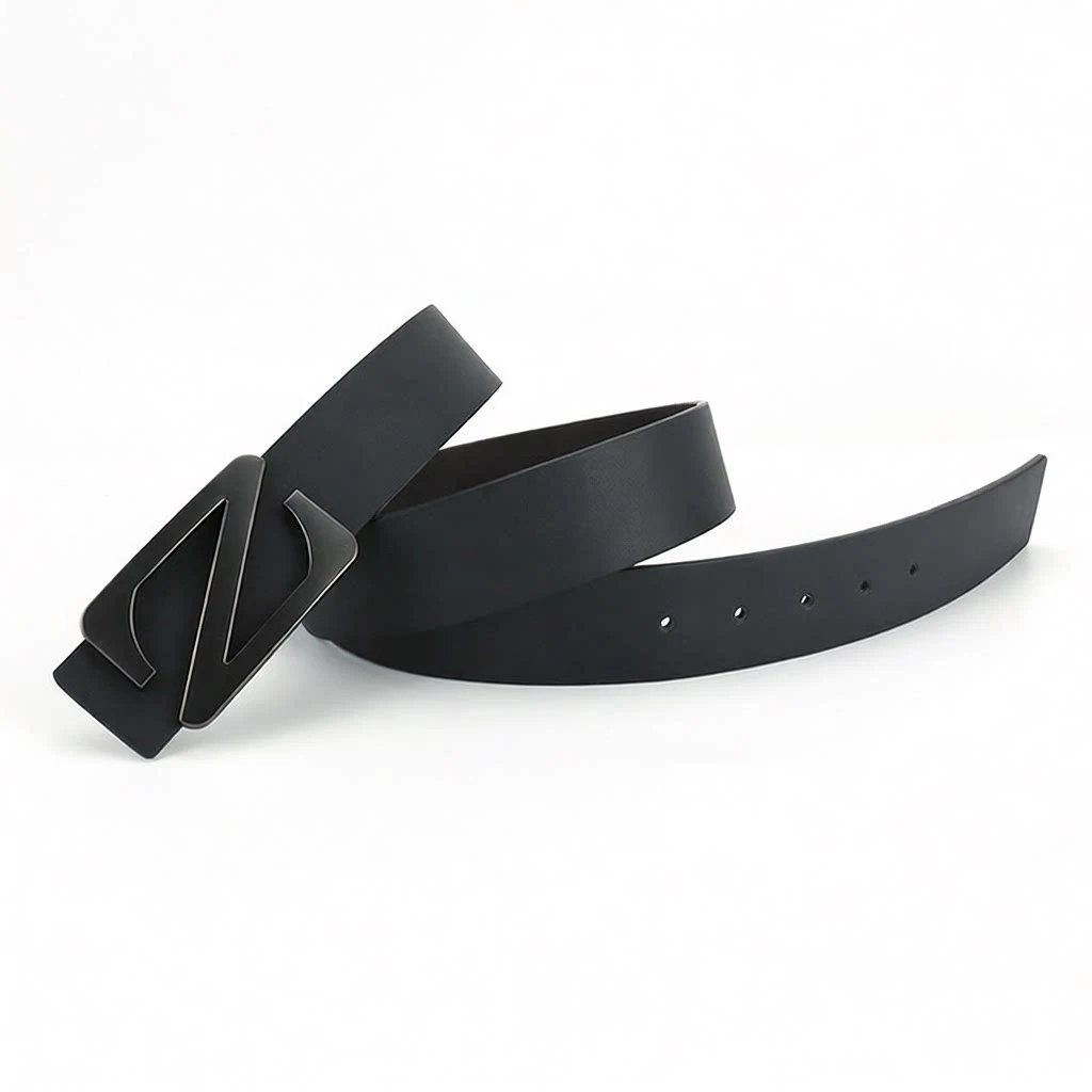 Unbranded Belts Black belt with Z-shaped buckle image 4