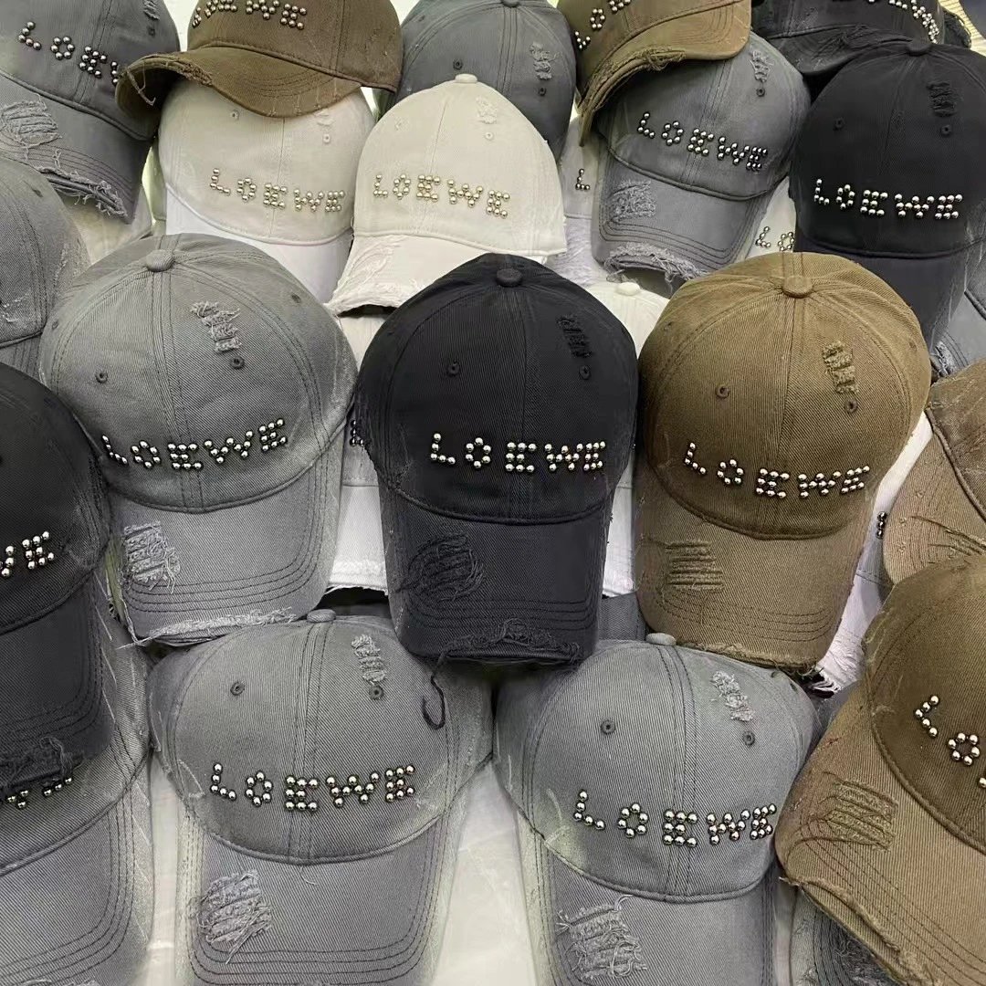 Unbranded Hats Distressed studded LOVE baseball cap image 1
