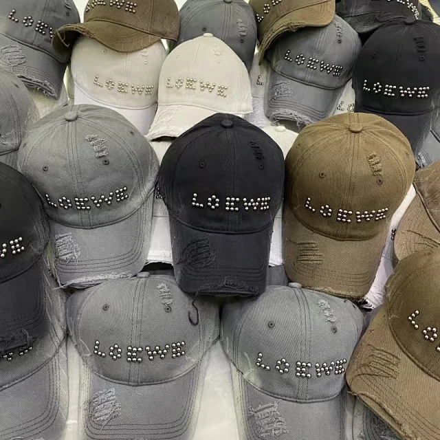 Unbranded Hats Distressed studded LOVE baseball cap product detail image 1
