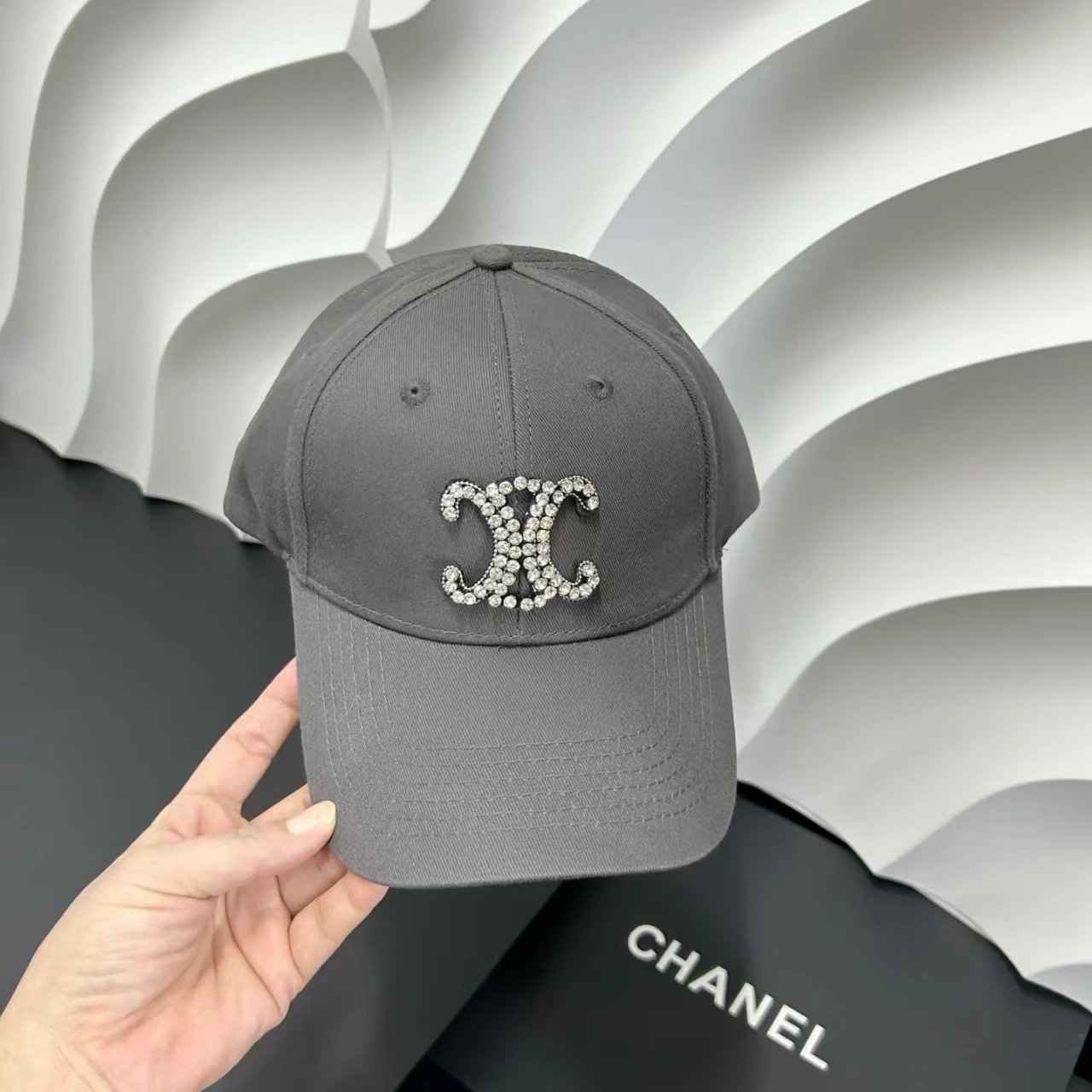 Crystal Embellished XC Logo Baseball Cap Multicolor Fashion Dad Hat