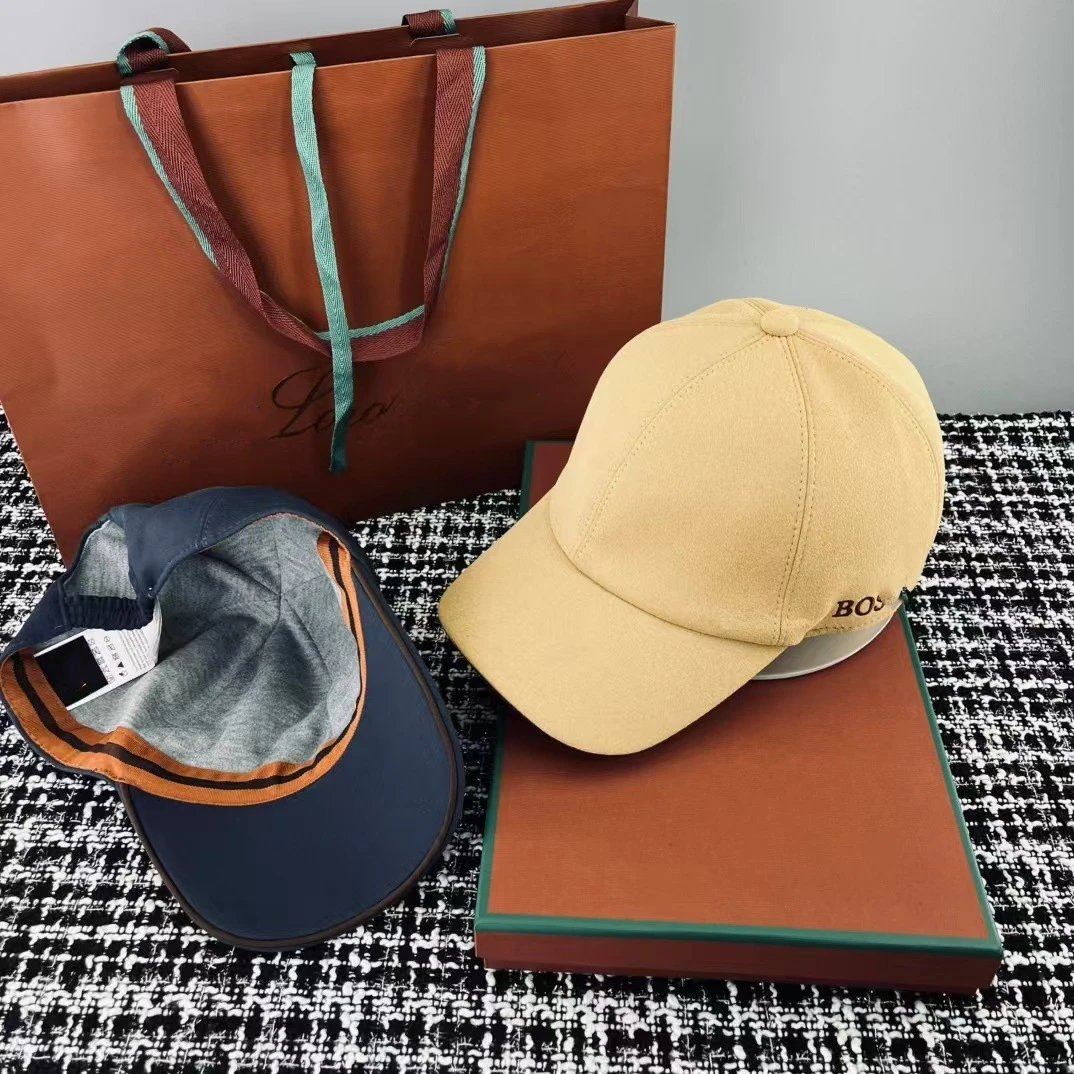 BOSS Hats Six-Panel Baseball Cap with Side Wordmark — Khaki