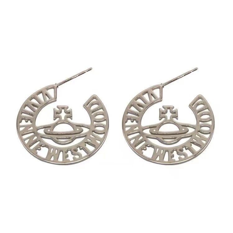 Vivienne Westwood Orb Silver Tone Statement Earrings