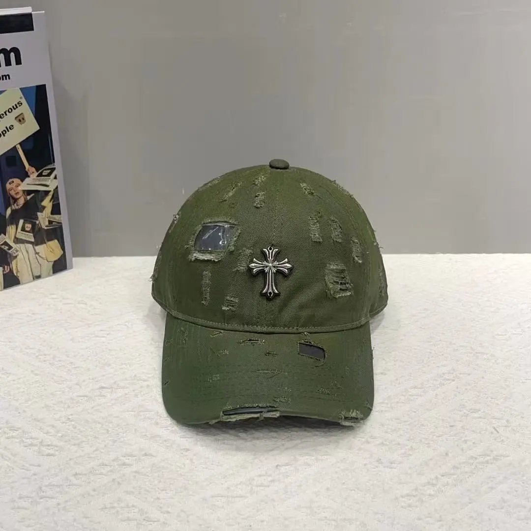 Unbranded Hats Distressed Cross Embellished Baseball Cap image 3