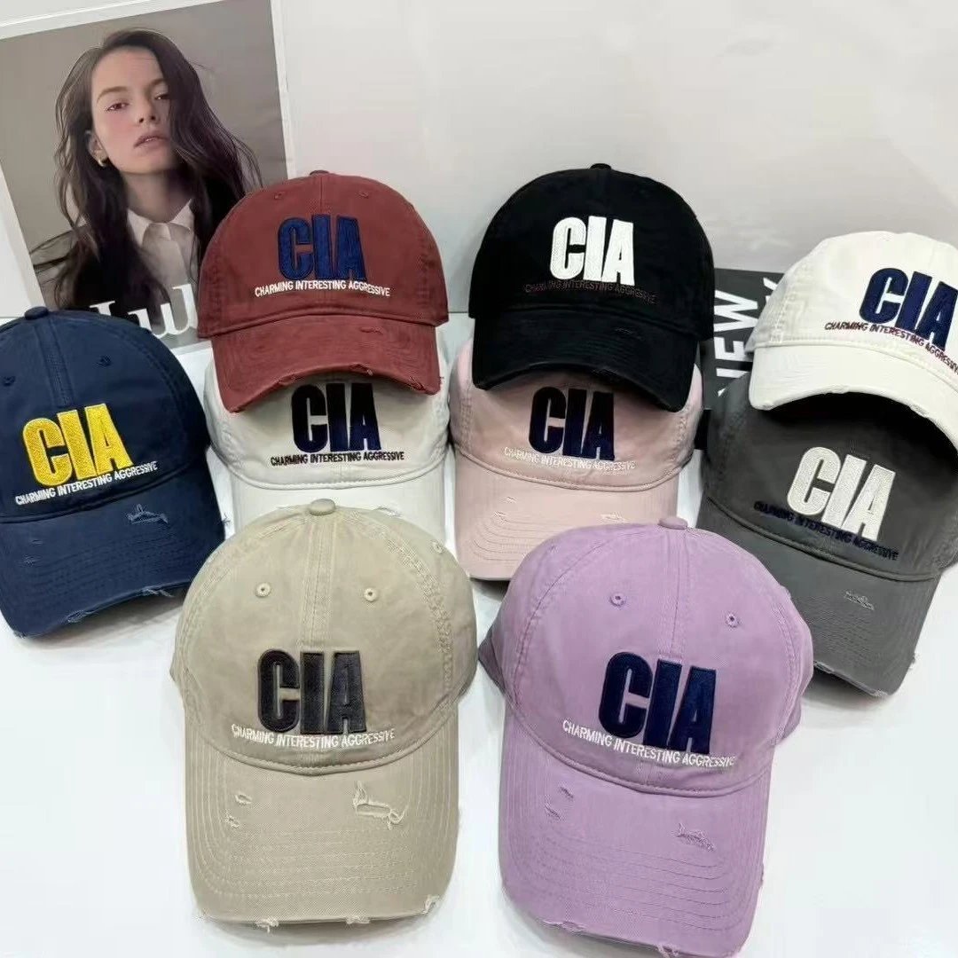 Unbranded Hats CIA Embroidered Distressed Baseball Cap image 1