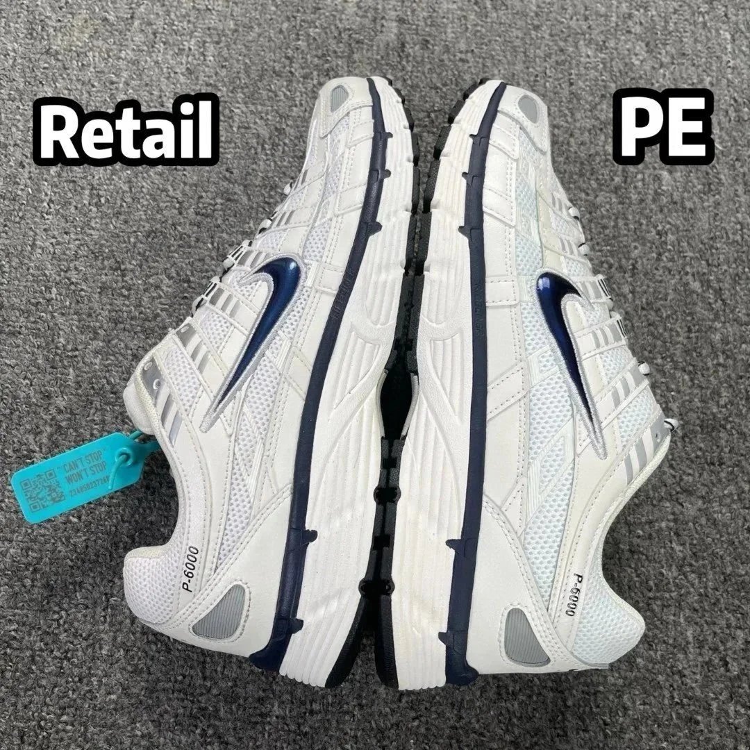 Nike P-6000 White Navy Mesh Running Shoes