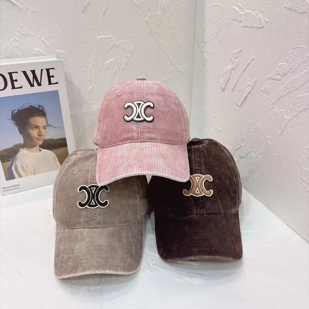 Corduroy Baseball Cap with Embroidered XC Logo Vintage Style