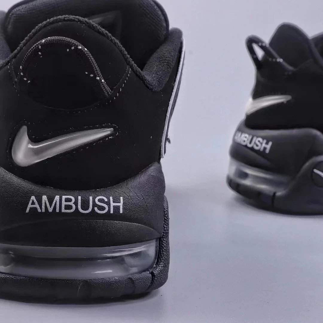 Nike Air More Uptempo Black White Basketball Sneakers