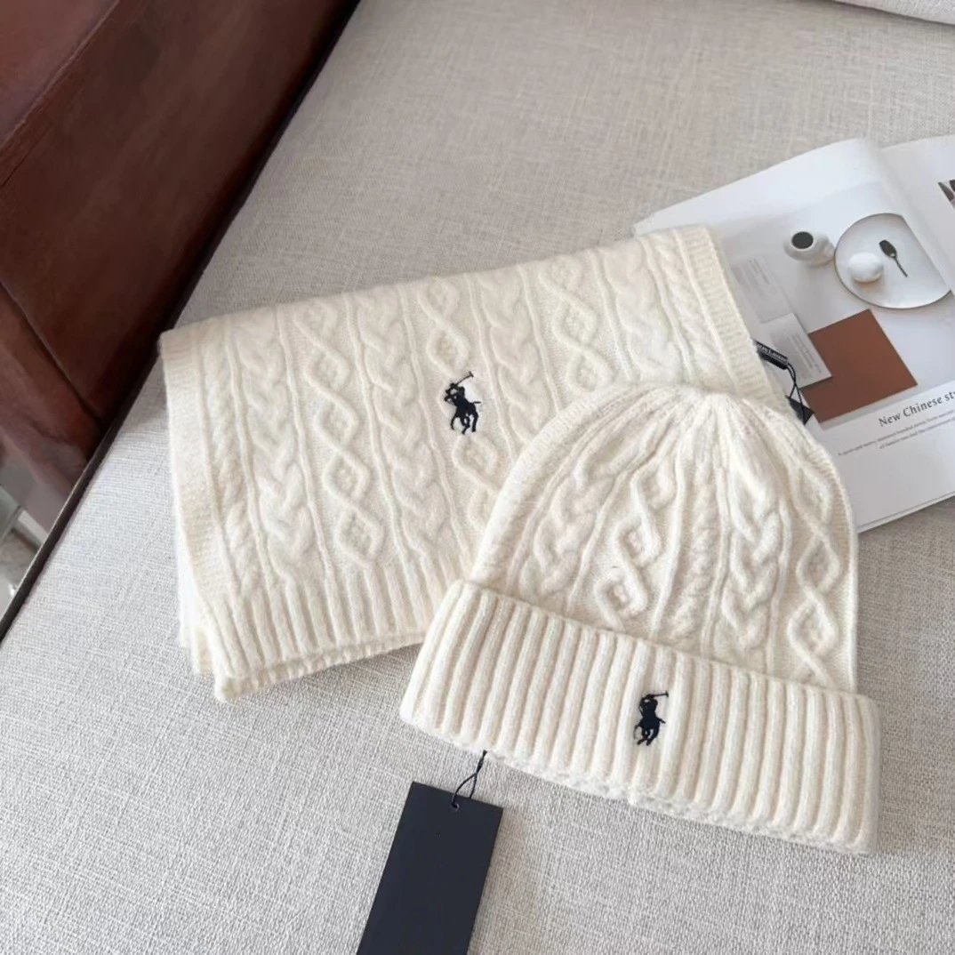 Polo Ralph Lauren Cable Knit Beige Navy Gray Black Classic Beanie Hat