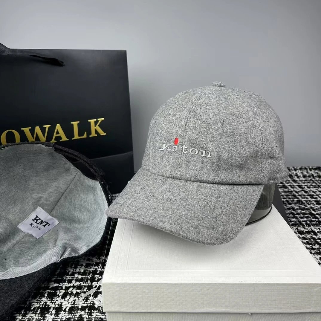 Kito Hats Embroidered Logo Baseball Cap — Light gray
