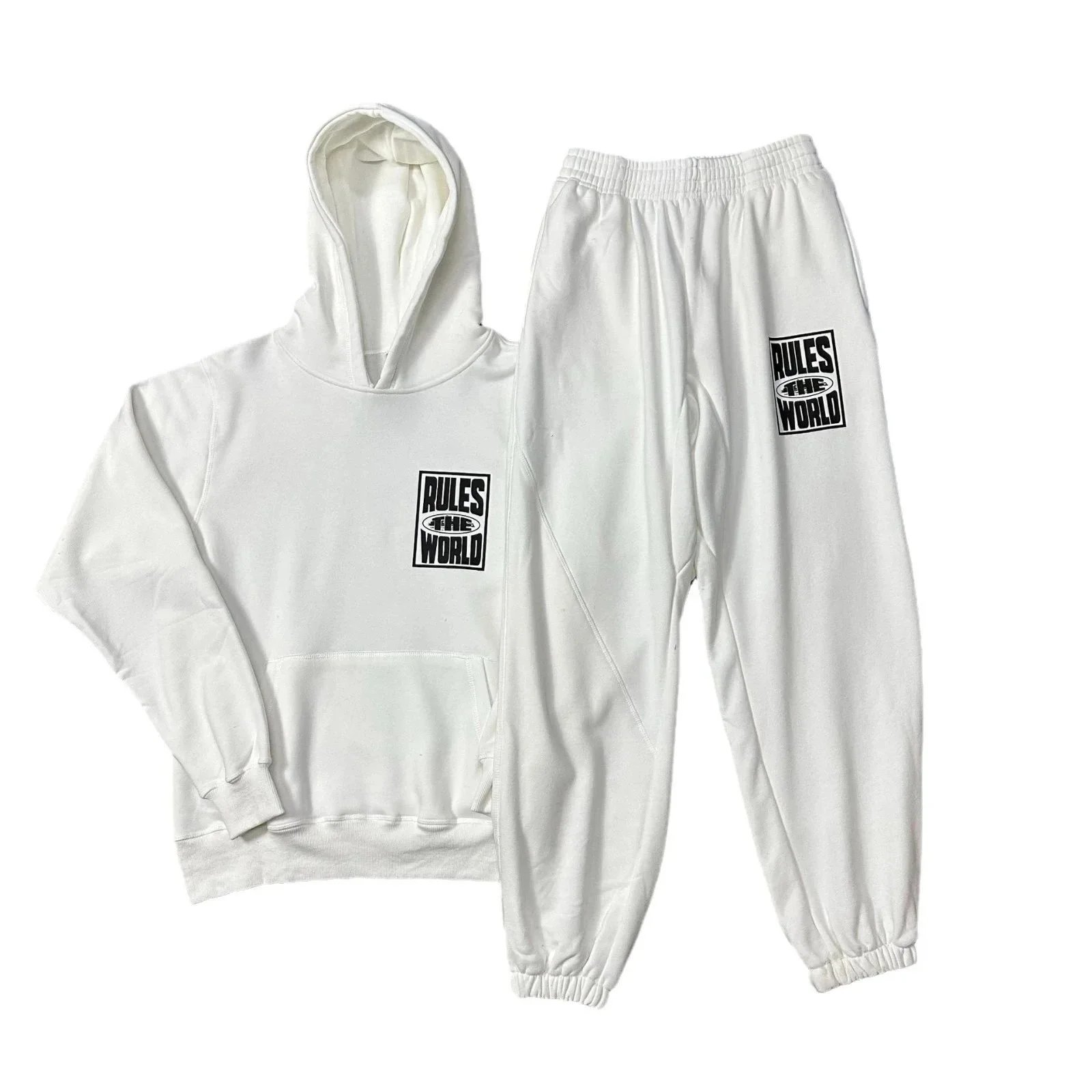 Rules The World Hoodie And Jogger Set Green Black White Streetwear