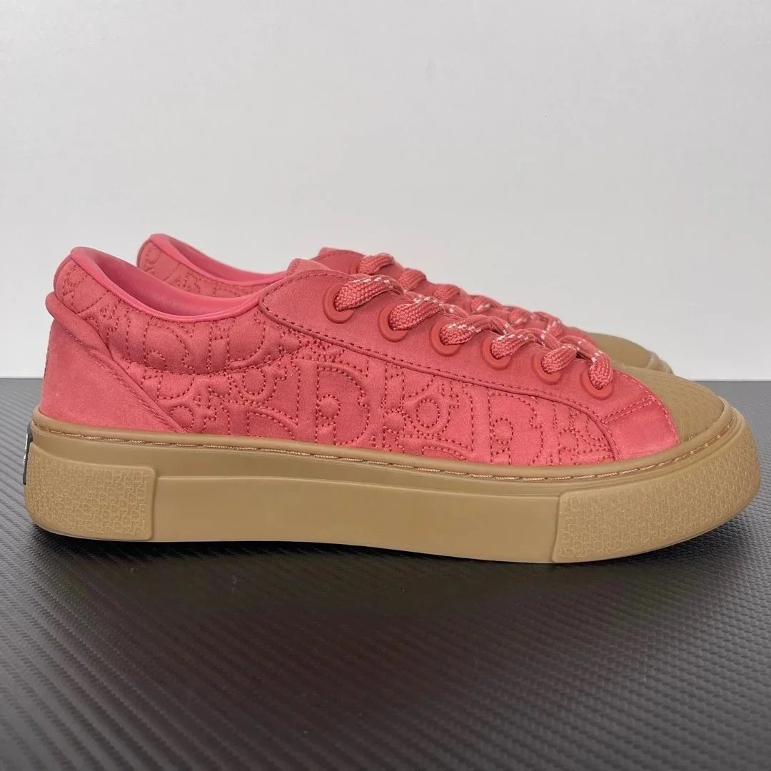 Dior B23 Gray Monogram Embroidered Low Top Sneakers