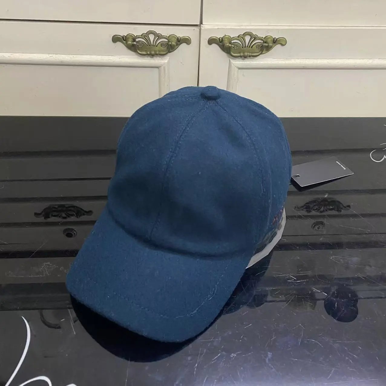 Unbranded Hats Wool-Blend Baseball Cap — Peacock Blue