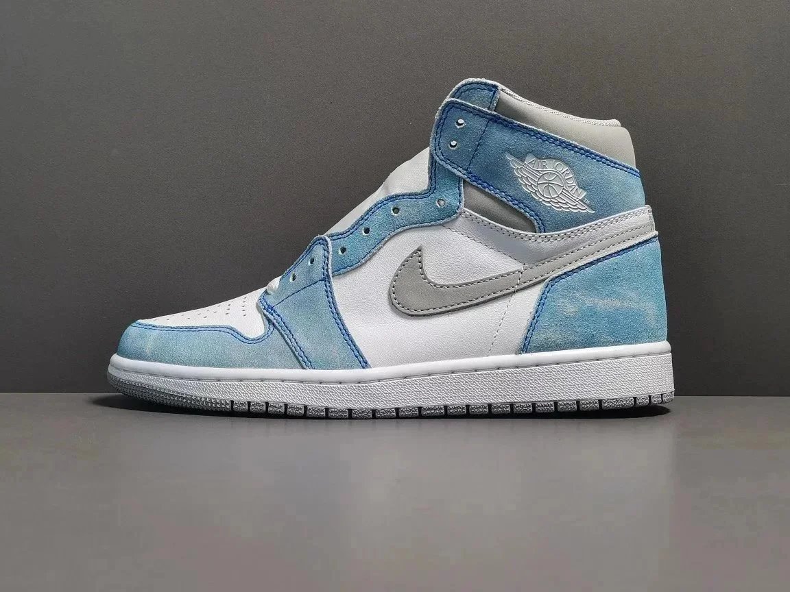 Nike Air Jordan 1 University Blue Black White High Top Sneakers