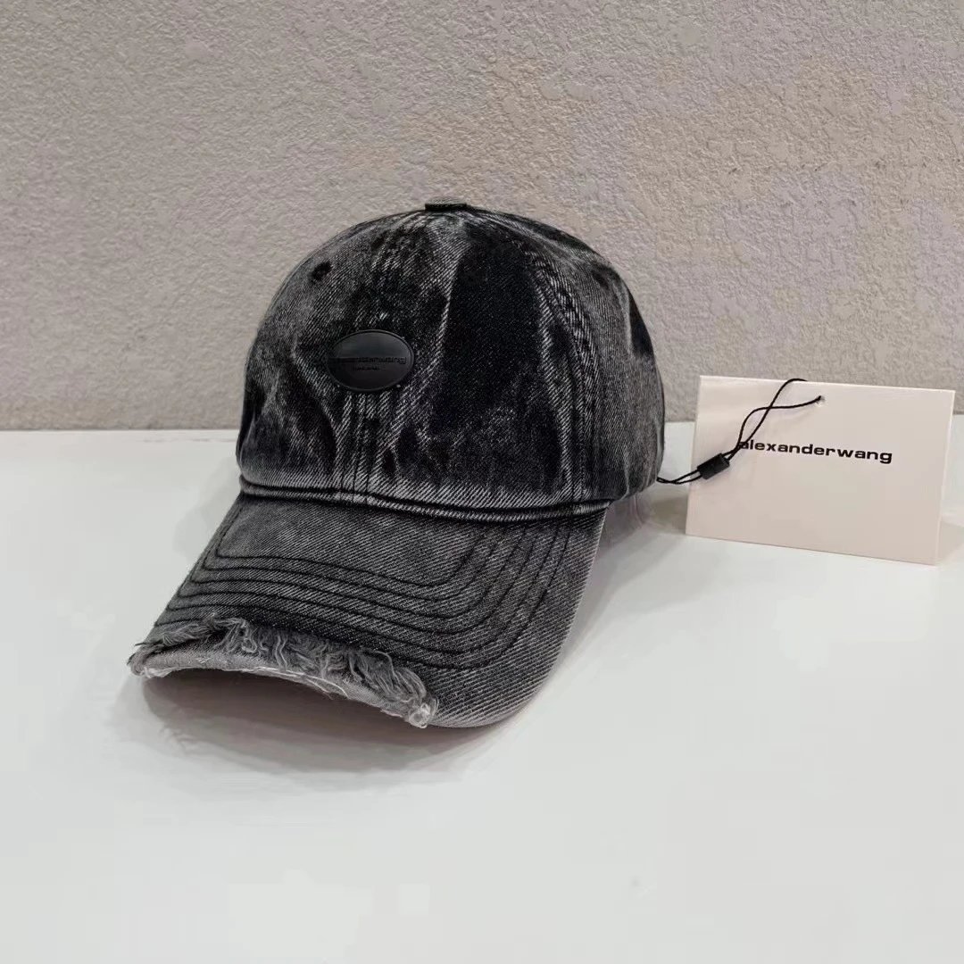 Denim Baseball Cap Distressed Washed Blue Gray Vintage Dad Hat