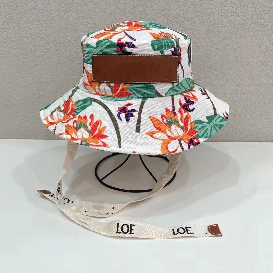 Unbranded Hats Printed wide-brim bucket hat with chin strap image 5