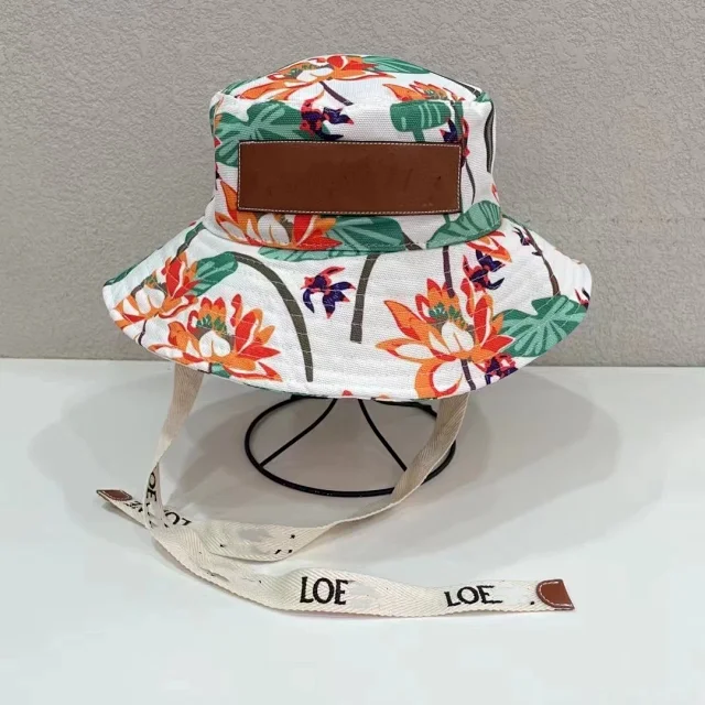 Unbranded Hats Printed wide-brim bucket hat with chin strap product detail image 2