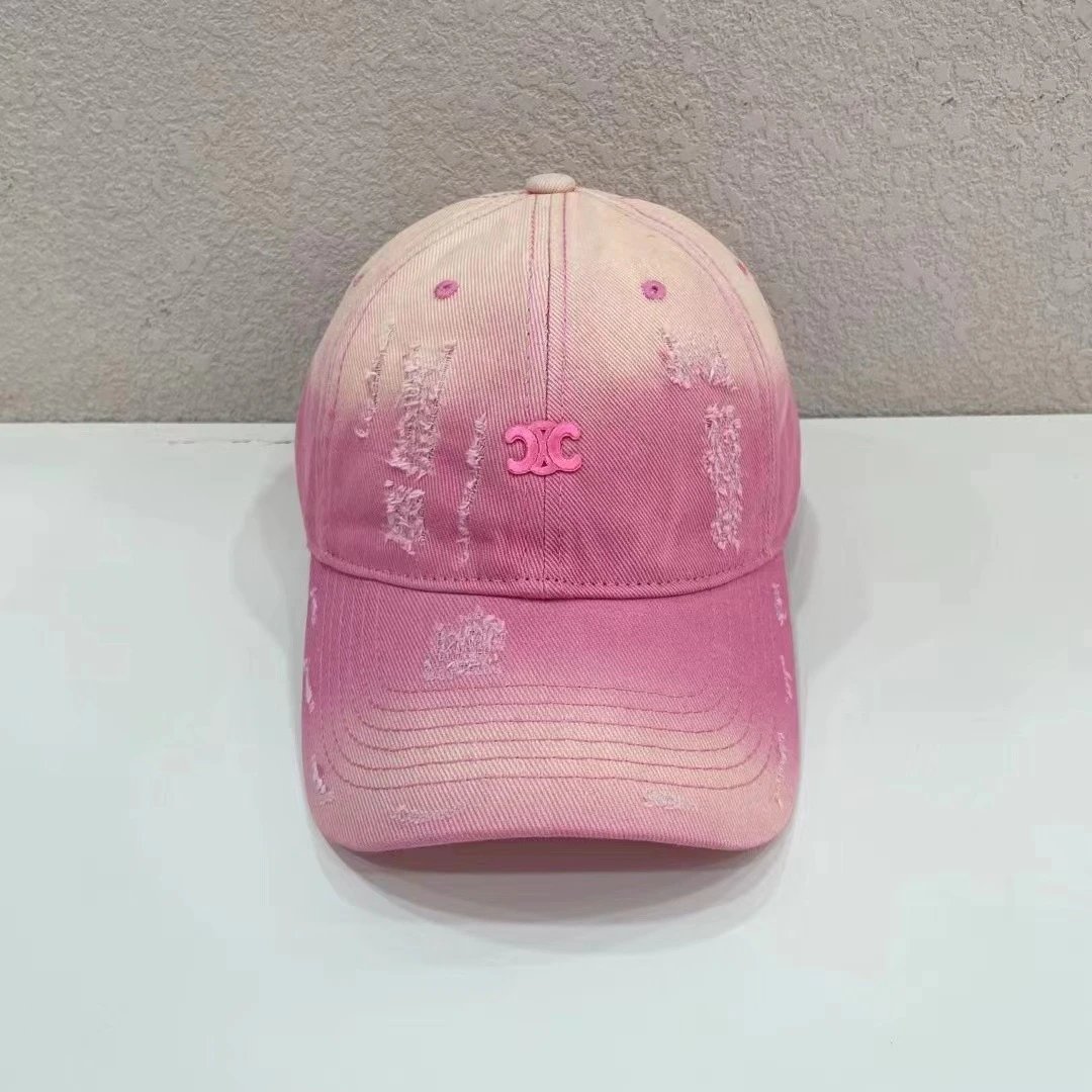 Celine Hats Triomphe Logo Distressed Baseball Cap image 3