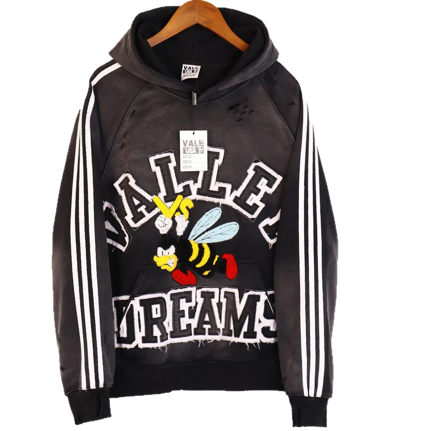 Vale Forever Hoodies & Sweatshirts Striped Bee Graphic Hoodie image 4