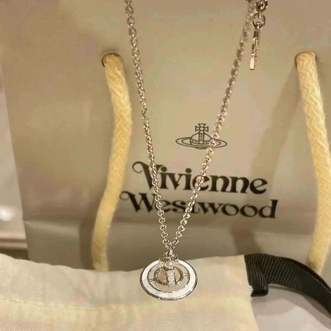 Vivienne Westwood Orb Silver Classic Pendant Necklace
