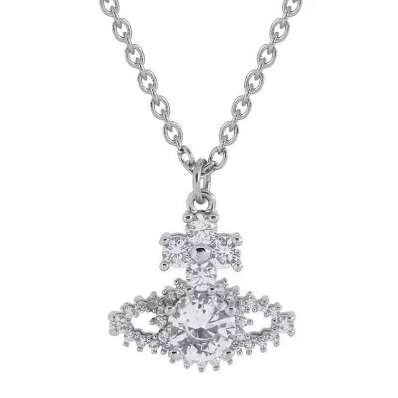 Vivienne Westwood Orb Silver Crystal Pendant Necklace