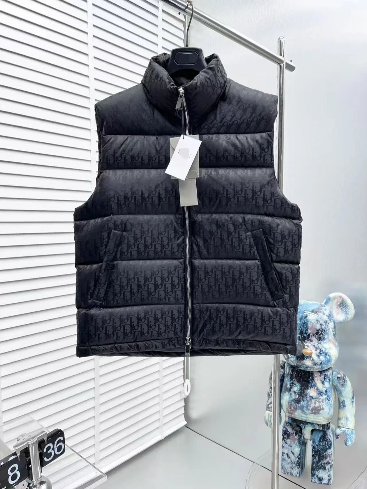 Dior Vests Quilted Monogram Puffer Vest — Black vest