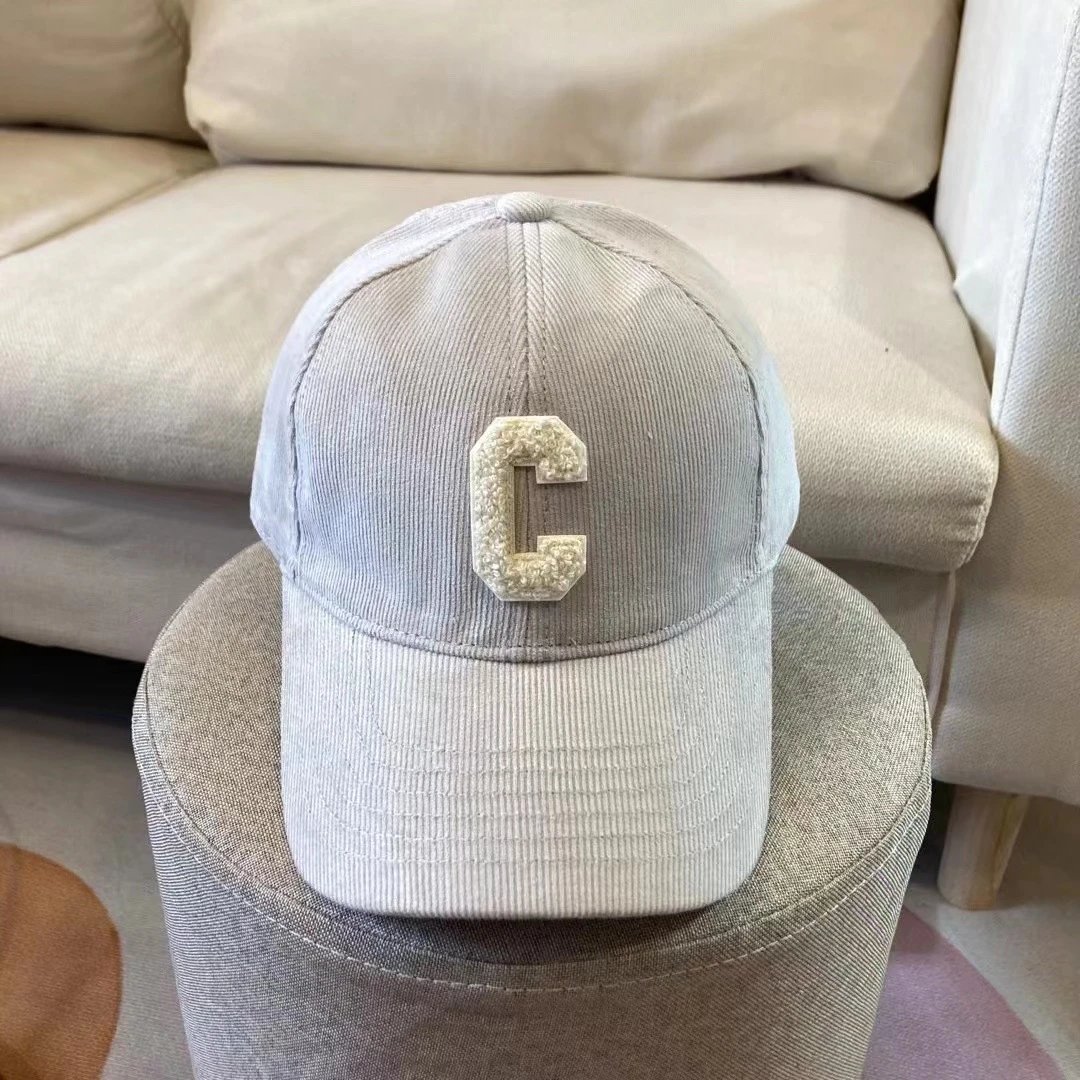 Unbranded Hats Corduroy Baseball Cap with Chenille C Patch image 4