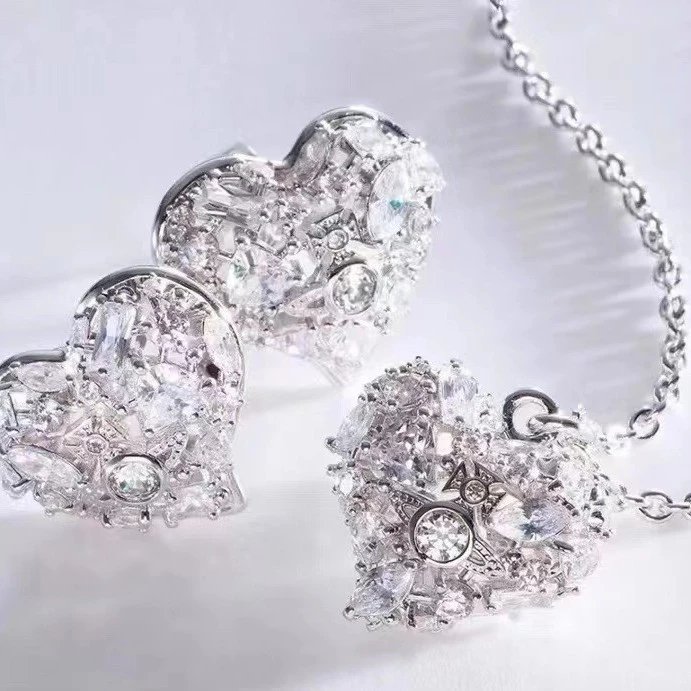 Silver Heart Pendant Necklace With Cubic Zirconia Elegant Jewelry