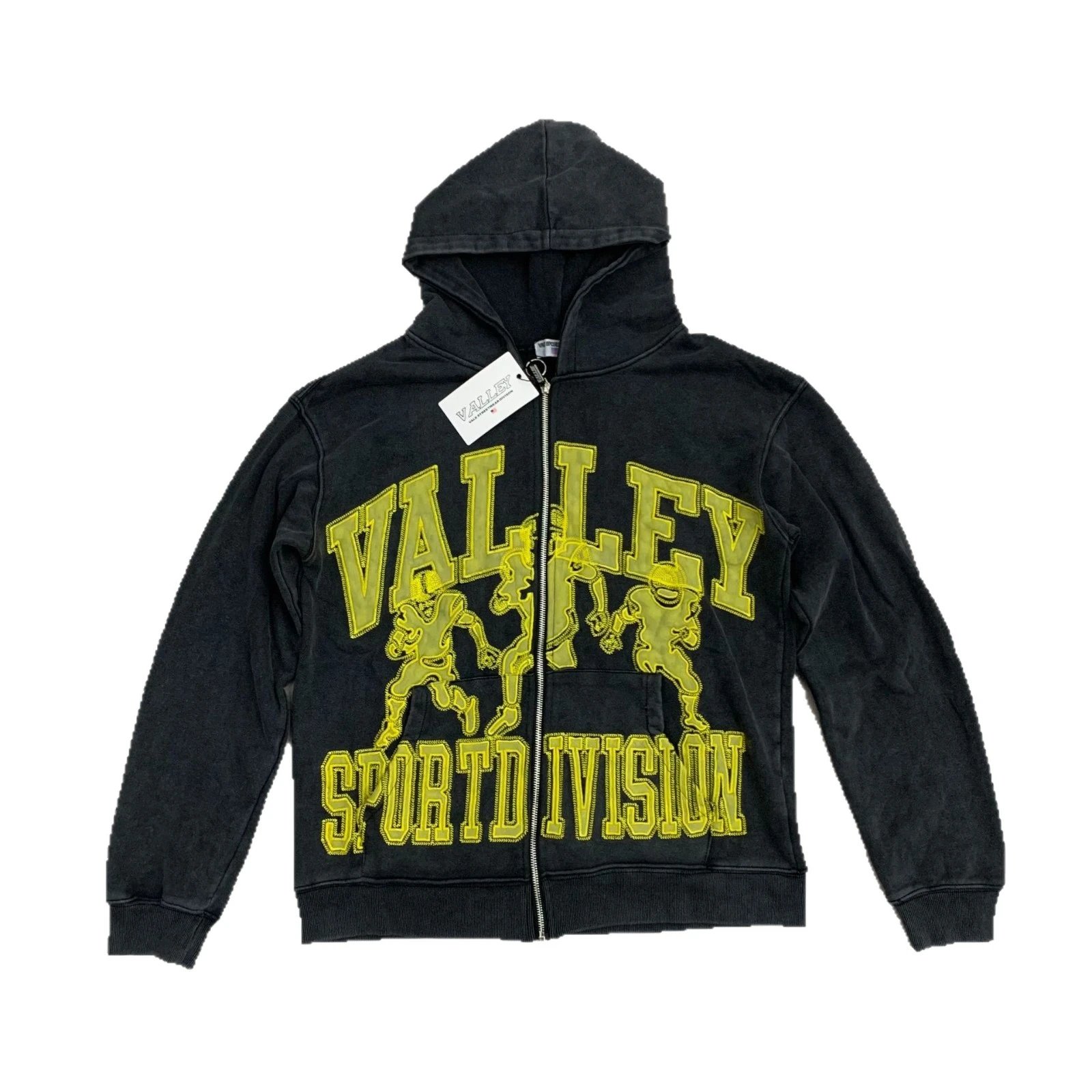 Valley Sport Division Gray Oversized Zip-Up Hoodie