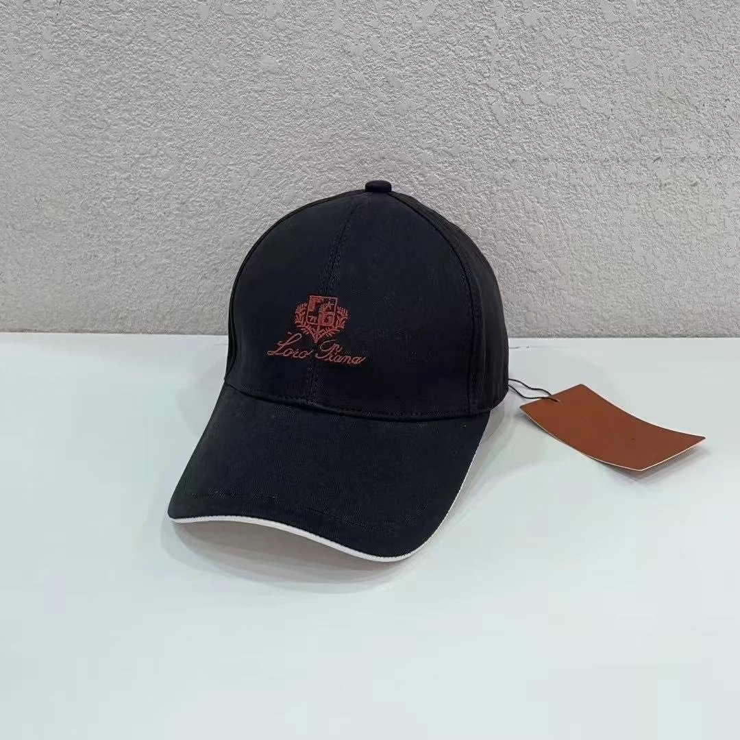 Loro Piana Embroidered Logo Beige Navy Red Black Gray Green Casual Baseball Cap