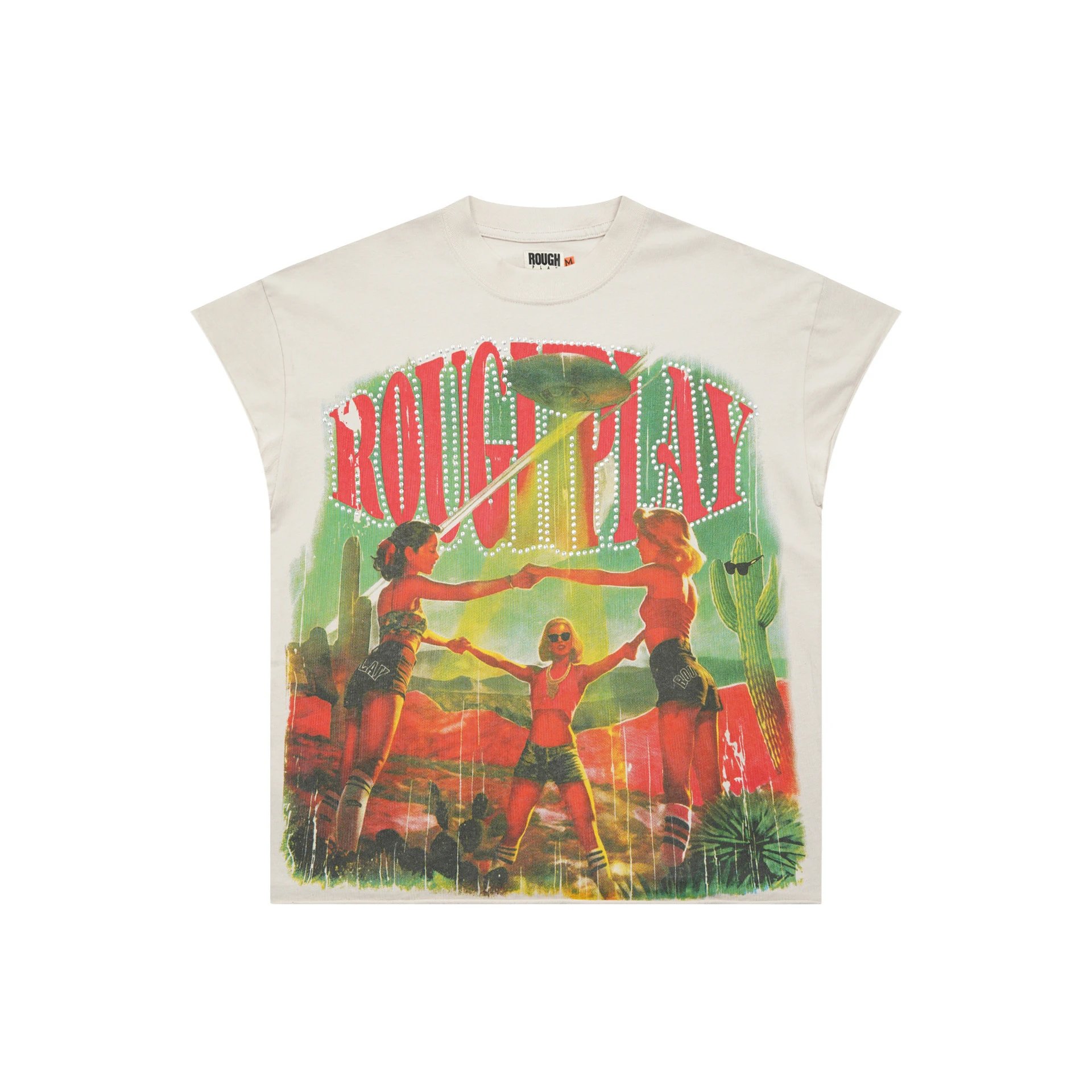 Roughplay Bandaid For The Battle Wounds Off White Graphic Tee