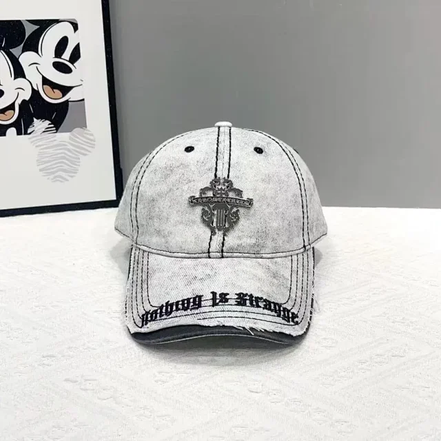 Unbranded Hats Distressed embroidered crest baseball cap product detail image 3