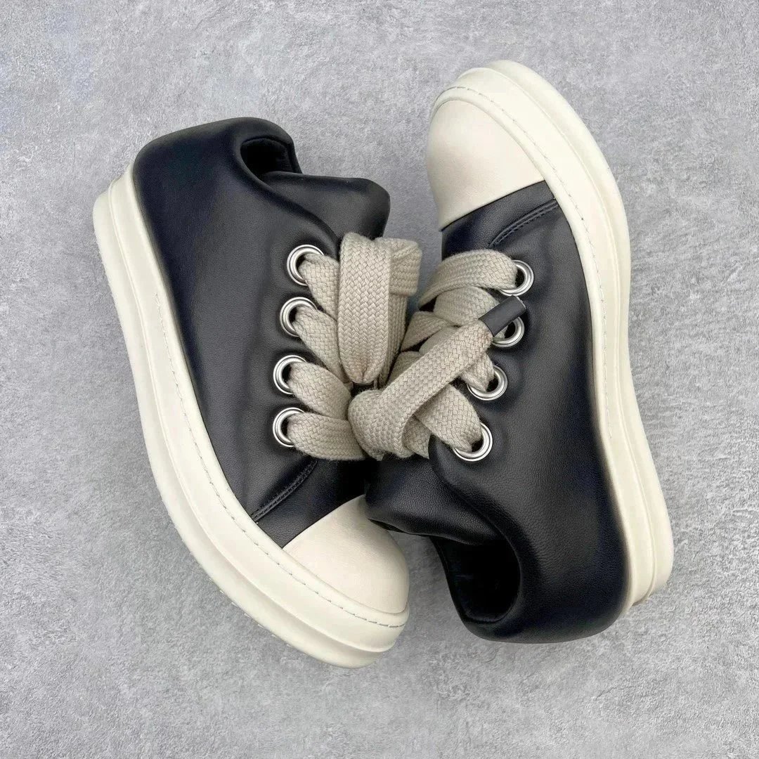 Rick Owens Geobasket Black White Minimalist Sneakers