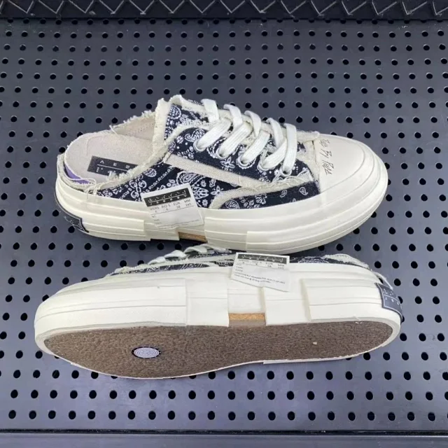 XVESSEL Sneakers frayed canvas low-top with patchwork sole product detail image 1