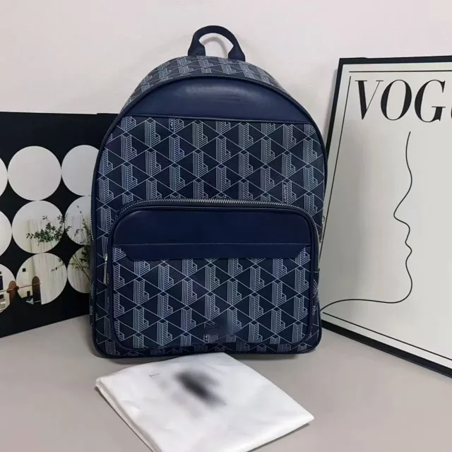Lacoste Backpacks Geometric Monogram Backpack with Front Zip Pocket product detail image 2