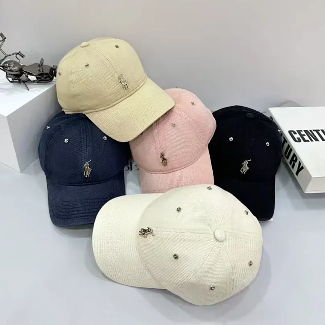 Polo Ralph Lauren Hats Rhinestone-studded baseball cap with metal Player logo product detail image 2