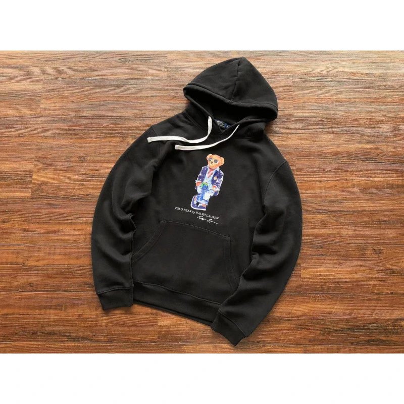 Ralph Lauren Hoodies & Sweatshirts Polo Bear Graphic Pullover Hoodie — L042 BLACK