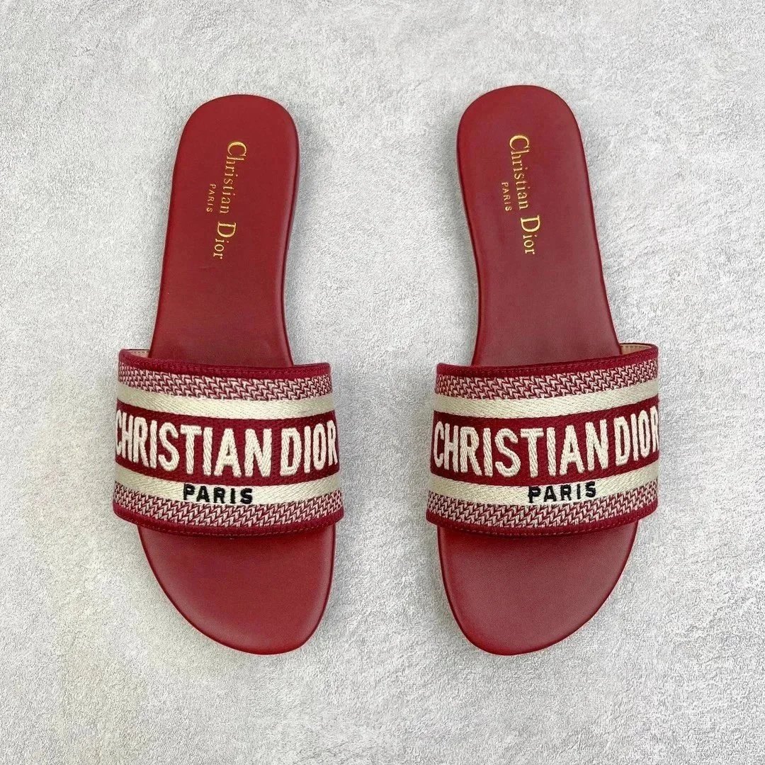 Christian Dior Slide Pink Toile de Jouy Flat Sandals