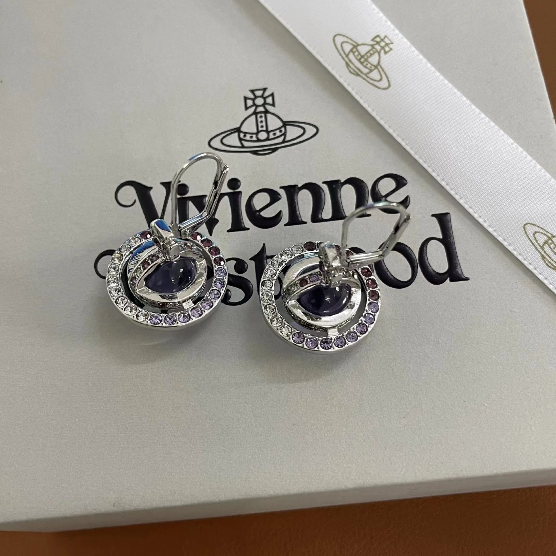Vivienne Westwood Orb Purple Crystal Pendant Necklace