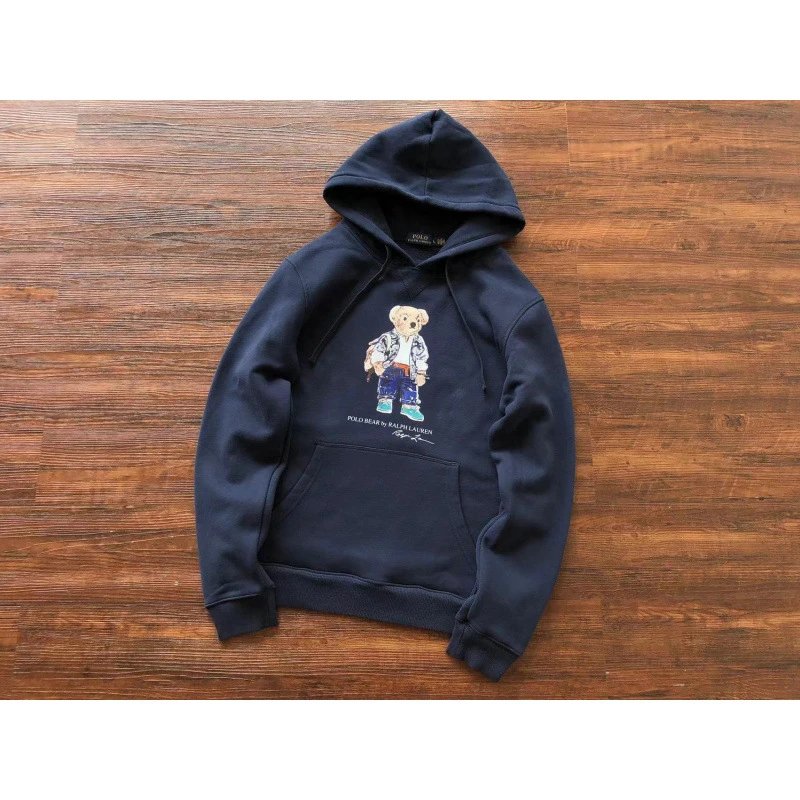 Ralph Lauren Hoodies & Sweatshirts Polo Bear Graphic Pullover Hoodie — L044 Blue
