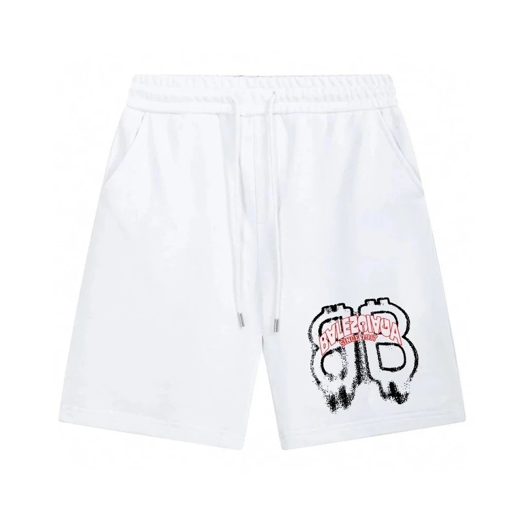 Balenciaga Shorts Elastic-Waist Drawstring Logo-Print image 2