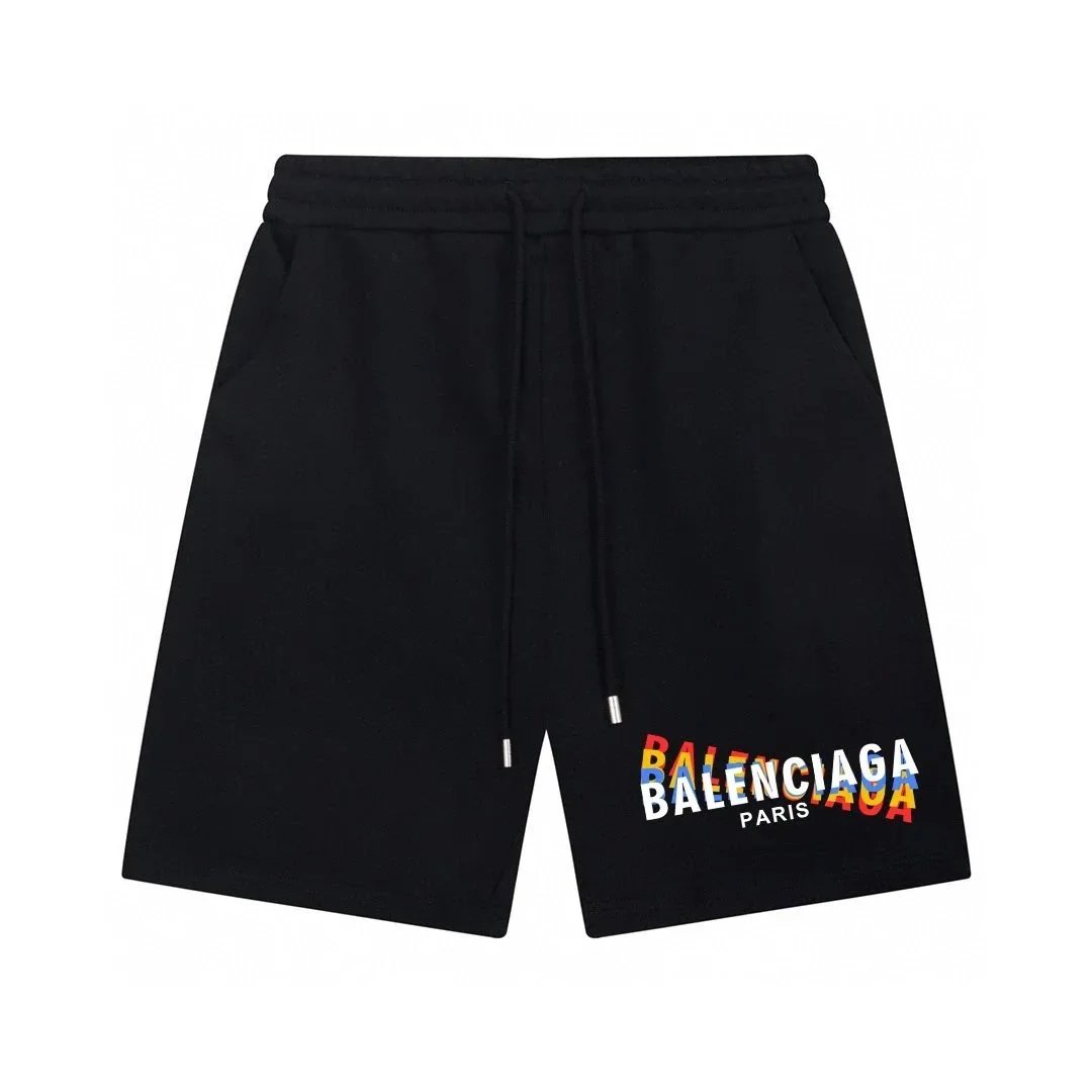Balenciaga Shorts Elastic-Waist Drawstring Logo-Print image 4