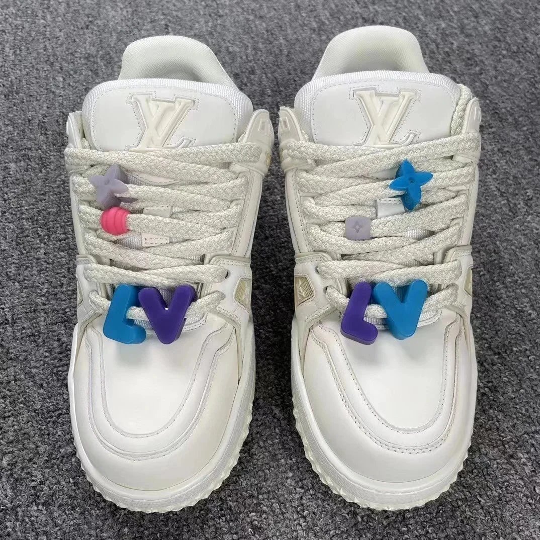 Louis Vuitton Archlight White Green Orange Pixel Design Sneakers