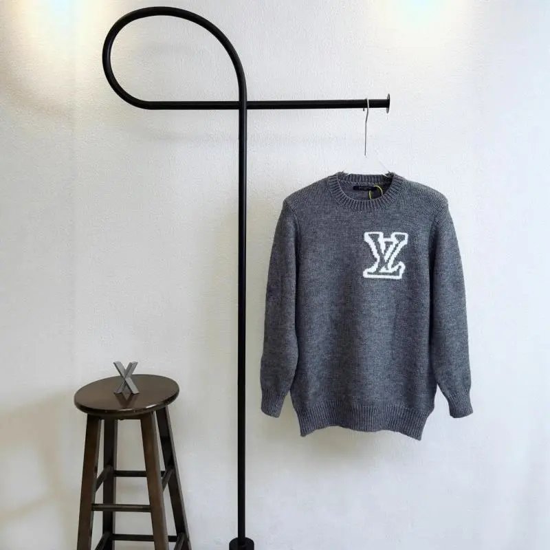 Louis Vuitton Monogram Gray Crewneck Knit Sweater